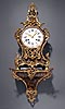 An important Louis XV Transitional Louis XVI gilt bronze mounted black and gold vernis Martin grande cartel clock with bracket housed in a superb case by Adrien-Jérôme Jollain
 